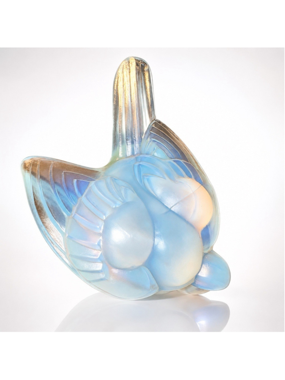 Signed Sabino France Opalescent Glass Bird Figurine Art Deco French Glass - Picture 2 of 7